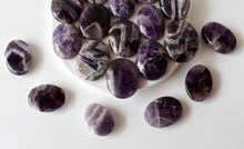 Load image into Gallery viewer, Palm Stones | Amethyst | Thumb Crystal | Pocket Gemstone: Flat Back Side(Flat Stone)