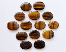 Load image into Gallery viewer, Palm Stones | Tiger Eye | Thumb Crystal | Pocket Gemstones: Flat Back Side(Flat Stone)