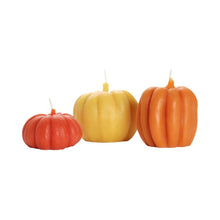 Load image into Gallery viewer, Pumpkin Candles – 100% Pure Beeswax – 3 Sizes Available: Medium (3" x 3.25")