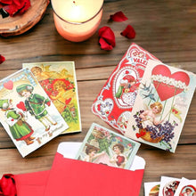 Load image into Gallery viewer, Vintage Repro Valentine Card with Envelope & Seal Set 4"x6"