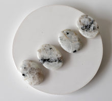 Load image into Gallery viewer, Palm Stone | Rainbow Moonstone | Thumb Crystal | Pocket Gems: Thumb Indent (Worry Stone)