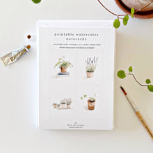Load image into Gallery viewer, Potted plants paintable notecards