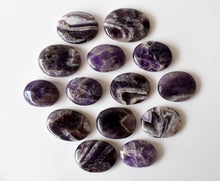 Load image into Gallery viewer, Palm Stones | Amethyst | Thumb Crystal | Pocket Gemstone: Flat Back Side(Flat Stone)