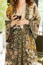 Load image into Gallery viewer, Love Grows Wild Floral Bamboo Kimono Duster Robe with Bees