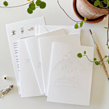 Load image into Gallery viewer, Potted plants paintable notecards