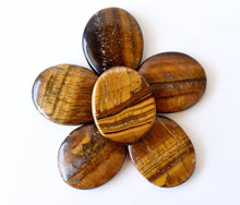 Load image into Gallery viewer, Palm Stones | Tiger Eye | Thumb Crystal | Pocket Gemstones: Flat Back Side(Flat Stone)