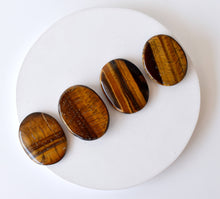 Load image into Gallery viewer, Palm Stones | Tiger Eye | Thumb Crystal | Pocket Gemstones: Flat Back Side(Flat Stone)