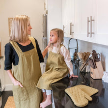 Load image into Gallery viewer, Linen Pinafore ( Japanese Apron): S/M ( up to US 12) / Navy stripe