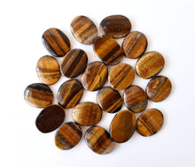 Load image into Gallery viewer, Palm Stones | Tiger Eye | Thumb Crystal | Pocket Gemstones: Flat Back Side(Flat Stone)
