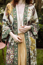 Load image into Gallery viewer, Love Grows Wild Floral Bamboo Kimono Duster Robe with Bees