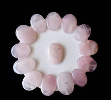 Load image into Gallery viewer, Palm Stone | Rose Quartz | Thumb Crystal | Pocket Gemstone: Flat Back Side(Flat Stone)