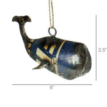 Load image into Gallery viewer, Reclaimed Metal Ornament - Whale