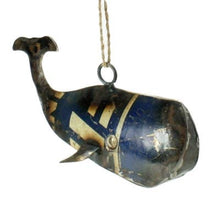 Load image into Gallery viewer, Reclaimed Metal Ornament - Whale