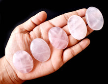 Load image into Gallery viewer, Palm Stone | Rose Quartz | Thumb Crystal | Pocket Gemstone: Flat Back Side(Flat Stone)