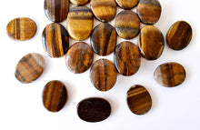 Load image into Gallery viewer, Palm Stones | Tiger Eye | Thumb Crystal | Pocket Gemstones: Flat Back Side(Flat Stone)