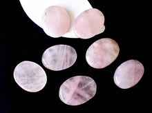Load image into Gallery viewer, Palm Stone | Rose Quartz | Thumb Crystal | Pocket Gemstone: Flat Back Side(Flat Stone)