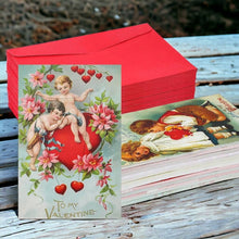 Load image into Gallery viewer, Vintage Repro Valentine Card with Envelope & Seal Set 4"x6"
