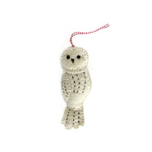 Load image into Gallery viewer, Snowy Owl Felt Wool Christmas Ornament