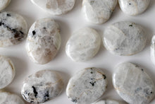 Load image into Gallery viewer, Palm Stone | Rainbow Moonstone | Thumb Crystal | Pocket Gems: Thumb Indent (Worry Stone)
