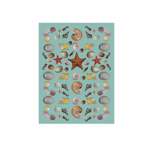 Load image into Gallery viewer, Sea shells flour sack kitchen towel 18 x 24 inches
