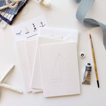 Load image into Gallery viewer, Seaside paintable notecards