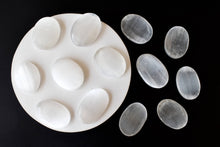 Load image into Gallery viewer, Palm Stone | Selenite | Thumb Crystal | Pocket Gemstone: Flat Back Side(Flat Stone)