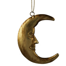 Load image into Gallery viewer, Moon Face Ornament, Antique Gold