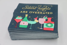 Load image into Gallery viewer, Funny Christmas Napkins | Silent Nights Are Overrated - 20ct: Default Title