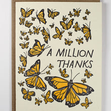 Load image into Gallery viewer, Million Thanks Butterfly Letterpress card