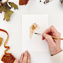 Load image into Gallery viewer, Fall leaves paintable notecards