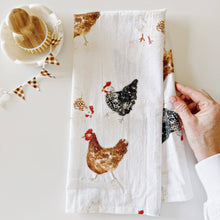Load image into Gallery viewer, Chickens tea towel