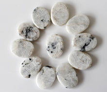 Load image into Gallery viewer, Palm Stone | Rainbow Moonstone | Thumb Crystal | Pocket Gems: Thumb Indent (Worry Stone)