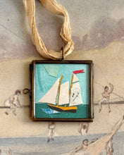 Load image into Gallery viewer, Small Sail ~ Art Locket Ornament Nautical Boat Handmade 