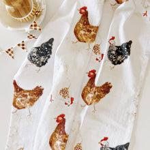 Load image into Gallery viewer, Chickens tea towel