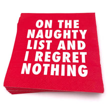 Load image into Gallery viewer, Christmas Cocktail Funny Napkins | I Regret Nothing