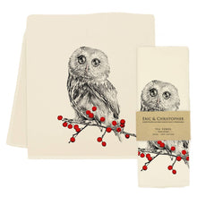Load image into Gallery viewer, Winter Owl Tea Towel