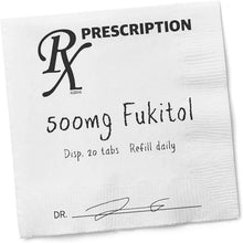 Load image into Gallery viewer, Funny Cocktail Napkins, FUKITOL Rx (50 Pack)