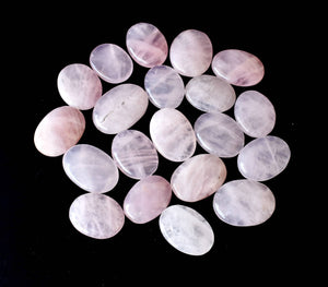 Palm Stone | Rose Quartz | Thumb Crystal | Pocket Gemstone: Flat Back Side(Flat Stone)