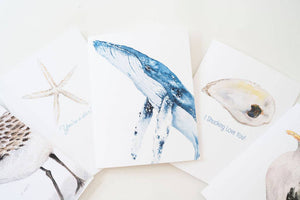"Sandpiper Crop" Watercolor Coastal Bird Greeting Card