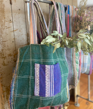 Load image into Gallery viewer, Kantha Pocket Tote Bag | Recycled Cotton Unique