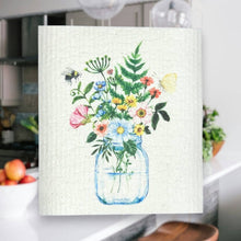 Load image into Gallery viewer, Flower Vase Swedish Dishcloth | Kitchen Cloth | Dish Towel
