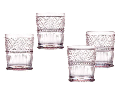 Set of Four Pink Claro DOF: Pink / Non Leaded Crystal