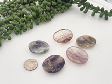 Load image into Gallery viewer, Rainbow Fluorite Worry Stones 40x30x8mm (1 piece)