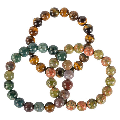 10mm Crystal Gemstone Stretch Bracelets: SHUNGITE