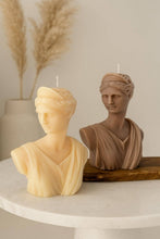 Load image into Gallery viewer, Artemis Bust Candle Greek Goddess Soy Wax Statue: Grey / Unscented