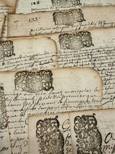 Load image into Gallery viewer, Original 1600s Stamped Antique French Script Document Pages