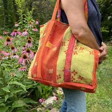 Load image into Gallery viewer, Overnight Kantha Tote Bags | Recycled Sarees 100% Cotton