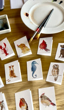 Load image into Gallery viewer, "Lobster" mini coastal enclosure card &amp; envelope watercolor