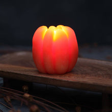 Load image into Gallery viewer, Pumpkin Candles – 100% Pure Beeswax – 3 Sizes Available: Medium (3&quot; x 3.25&quot;)