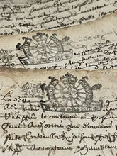 Load image into Gallery viewer, Original 1600s Stamped Antique French Script Document Pages